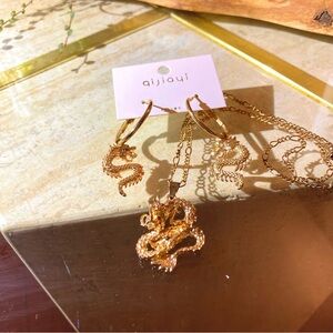 Gold Dragon Jewelry Set